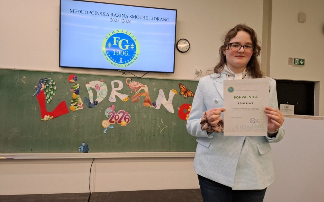 UČENICA LINDA TEREK SUDJELOVALA NA MEĐUOPĆINSKOJ SMOTRI LIDRANO